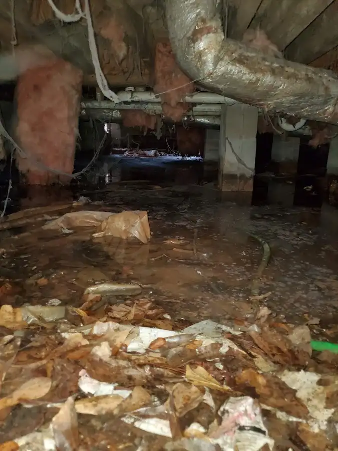 Crawl space flood assessment for Commercial Water Damage Restoration in Novato